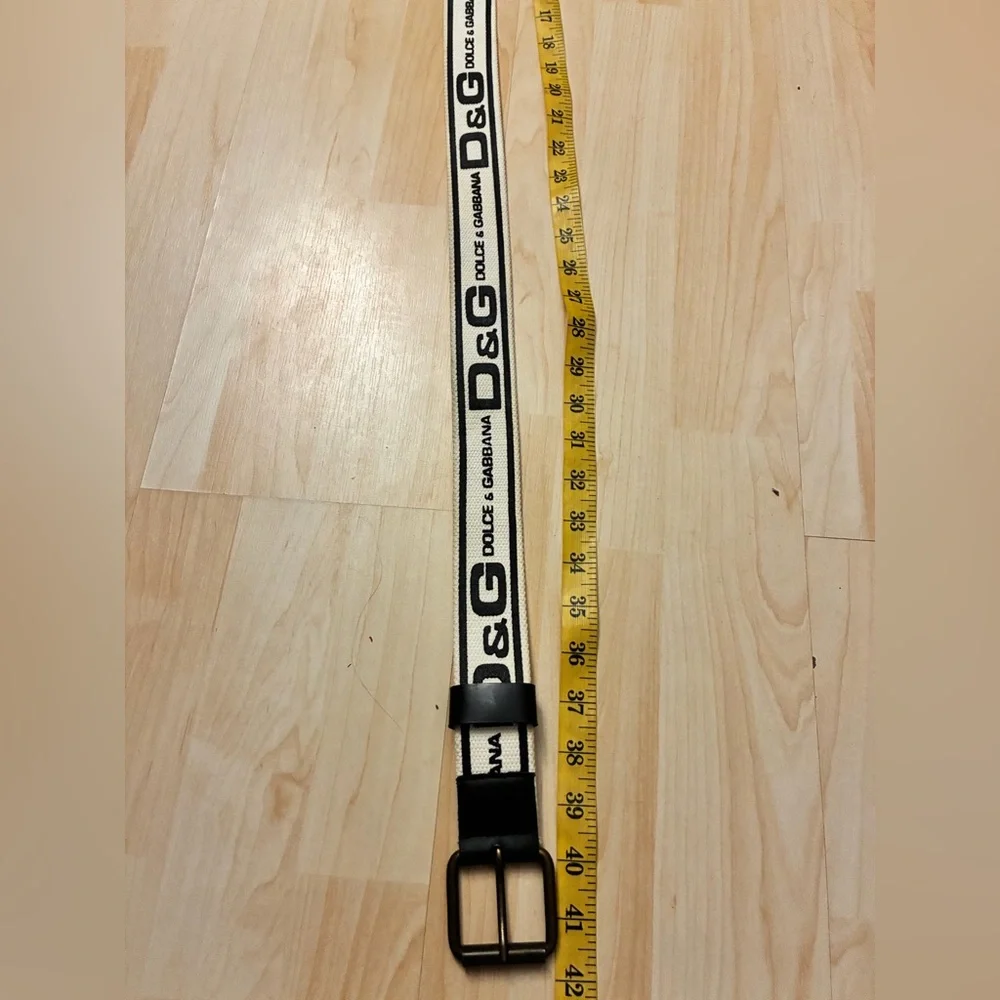 Dolce & Gabbana Canvas Logo Belt Black White D&G Designer Streetwear Unisex